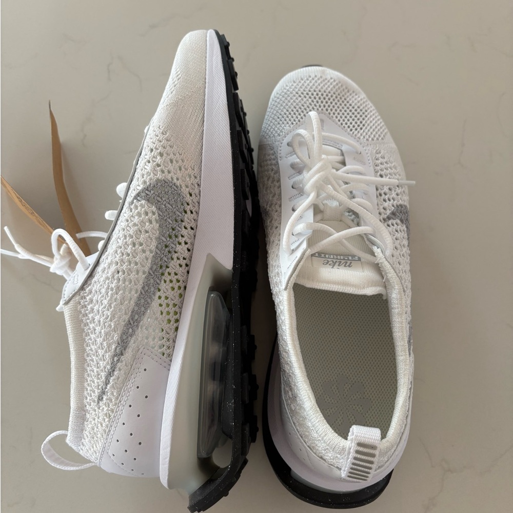 Nike Women’s White and Gray Flyknit Air Max Sneakers